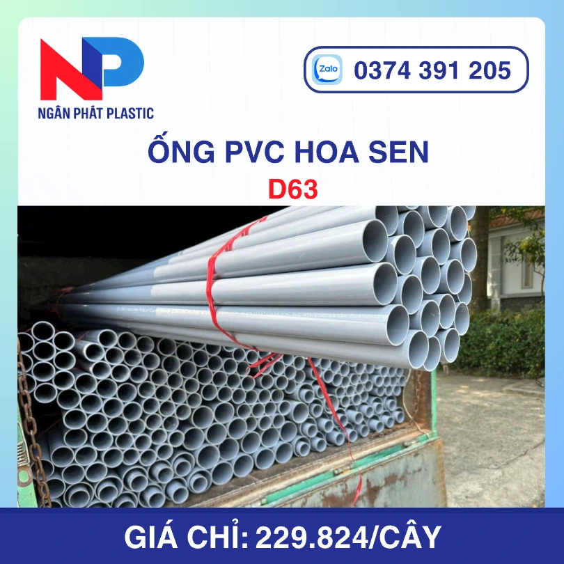 Ống Nhựa PVC D63 Hoa Sen